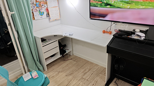 Письменный стол СПм-25 левый белый  - Уцененный экземпляр фото покупателя 69