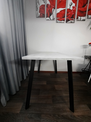 Стол Тринити Лофт 120 32 мм бетон / черный матовый фото покупателя 18