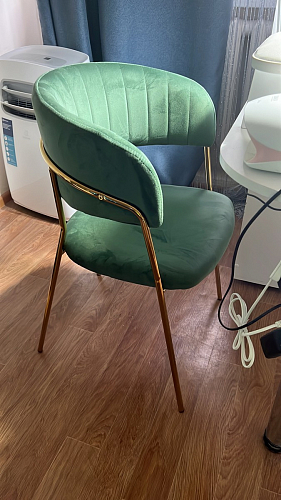 Стул на металлокаркасе Kamelia темно-серый / золотой фото покупателя 64