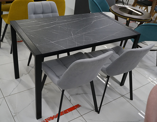 Стол Центавр 120(160)х70х75 файерстоун / черный матовый из шоурума 1