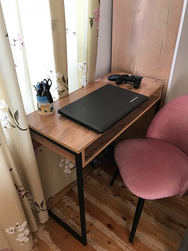 Письменный стол Лео Лофт дуб делано темный / белый матовый фото покупателя 31