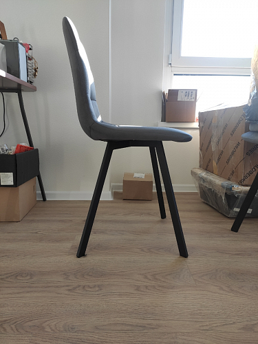 Стул на металлокаркасе Чилли К светло-серый велюр / черный каркас фото покупателя 161