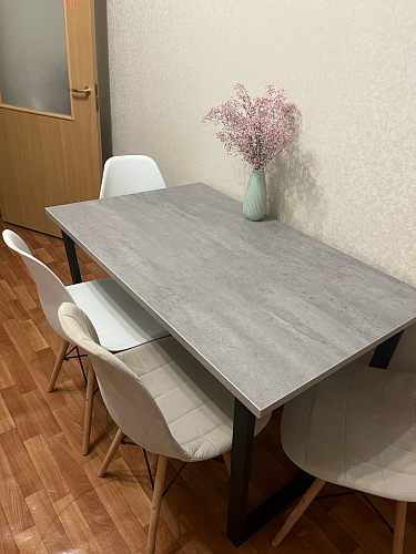 Стол Лота Лофт 140 25 мм черный матовый / бетон фото покупателя 151