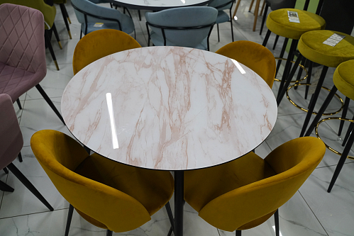 Стеклянный стол Анселм обсидиан / черный из шоурума 3