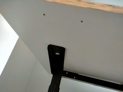 Компьютерный стол Маркос с механизмом подъема 140х80х75 орех кантри / белый фото покупателя 15