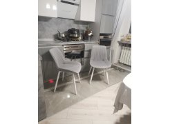 Стул на металлокаркасе Вейв светло-серый (hl 63) / 10К черный каркас фото покупателя 4