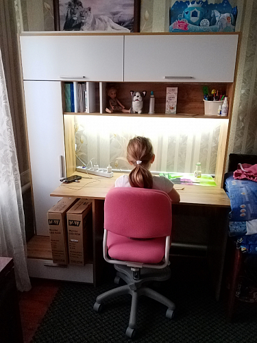 Письменный стол Лайт 03.243 дуб золотой (craft) / белый премиум фото покупателя 206