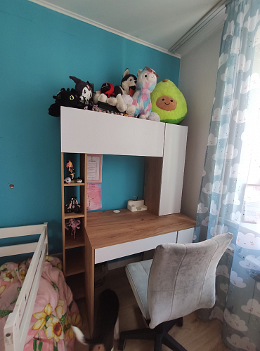 Письменный стол Комфорт 12.71 дуб золотой craft / белая аляска фото покупателя 25