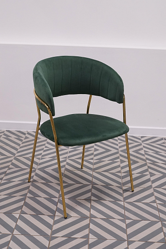 Стул на металлокаркасе Kamelia светло-фиолетовый / золотой из шоурума 1