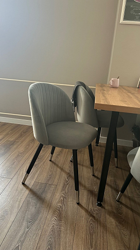 Стул на металлокаркасе Gabi dark beige / black / silver фото покупателя 160