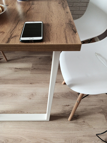 Деревянный стол Лота Лофт 140х80 белый матовый / бетон светлый фото покупателя 72