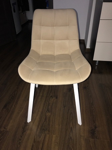 Стул на металлокаркасе Чилли К светло-серый велюр / черный каркас фото покупателя 1179