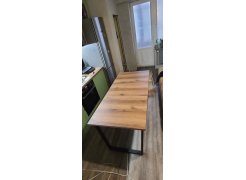 Деревянный стол Лота Лофт 120(160)х75 черный матовый / бетон светлый фото покупателя 353