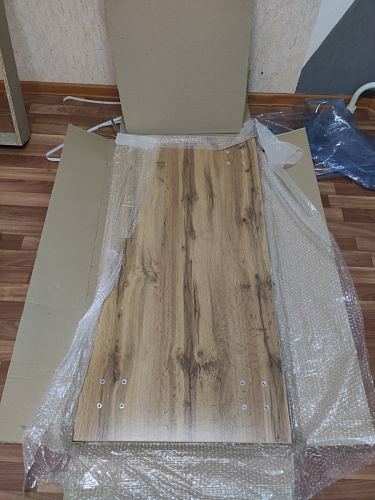 Стол Тринити Лофт 120 32 мм дуб галифакс табако / черный матовый фото покупателя 687