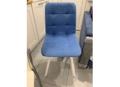 Стул на металлокаркасе Чилли синяя ткань / белый фото покупателя 418