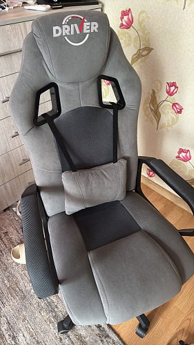 Компьютерное кресло Driver/Драйвер кожзам черный / ткань черный фото покупателя 14