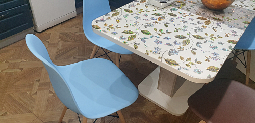 Пластиковый стул Eames PC-015 серо-голубой / дерево фото покупателя 198