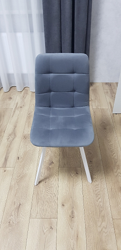 Стул на металлокаркасе Чилли синяя ткань / белый фото покупателя 7