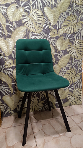 Стул на металлокаркасе Чилли К светло-серый велюр / черный каркас фото покупателя 35