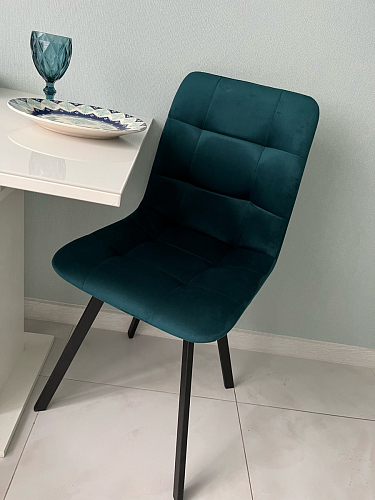 Стул на металлокаркасе Чилли К светло-серый велюр / черный каркас фото покупателя 404