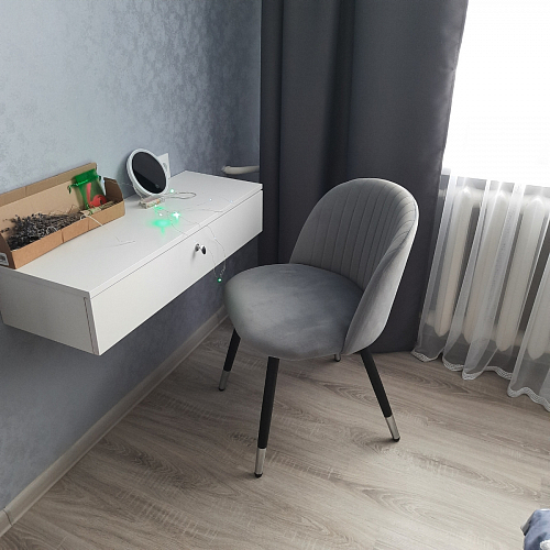 Стул на металлокаркасе Gabi dark beige / black / silver фото покупателя 682