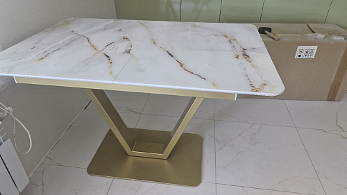 Стол на тумбе Бугун белый / золото фото покупателя 81