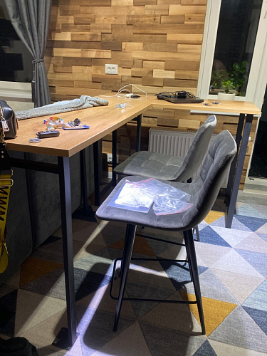 Барная стойка Дилан Лофт 120х40х90 бетон светлый фото покупателя 4