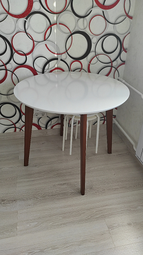 Стол обеденный Bosco D90 белый / натуральный фото покупателя 3