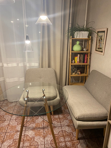 Стеклянный стол PT-151 90х90х76 clear glass / wood фото покупателя 18