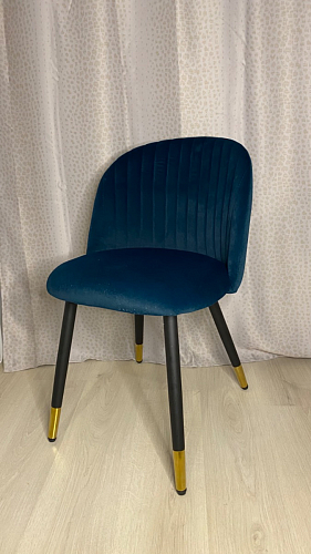 Стул на металлокаркасе Gabi 1 light blue / black / gold фото покупателя 910
