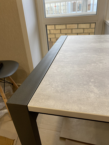 Стол Центавр 120(160)х70х75 файерстоун / черный матовый фото покупателя 87