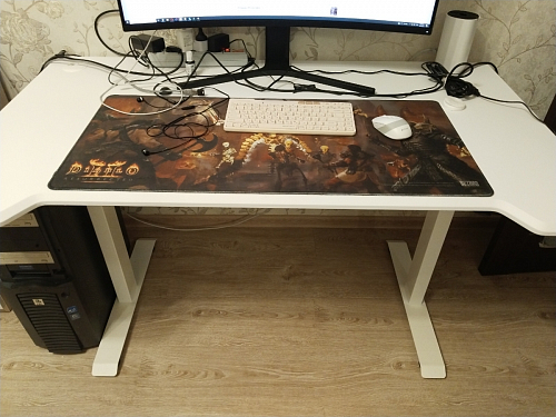 Компьютерный стол Маркос 140х80 голубой / черный фото покупателя 17