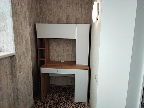 Письменный стол Комфорт 12.71 дуб золотой craft / белая аляска фото покупателя 16