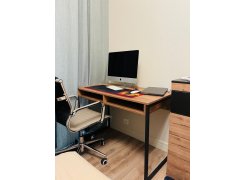 Письменный стол Леон Лофт дуб делано темный / черный матовый фото покупателя 125