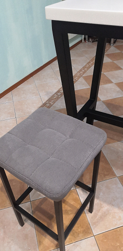 Барный стул Лофт микровелюр катания блэк / черный матовый фото покупателя 68