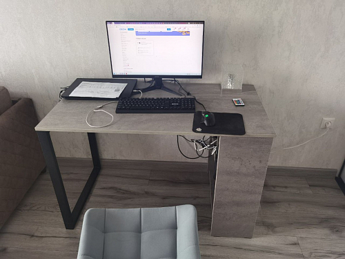 Письменный стол Битти Лофт 116х60х75 креатель / черный матовый фото покупателя 16