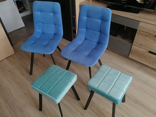 Стул на металлокаркасе Чилли бирюзовый / белый фото покупателя 1283