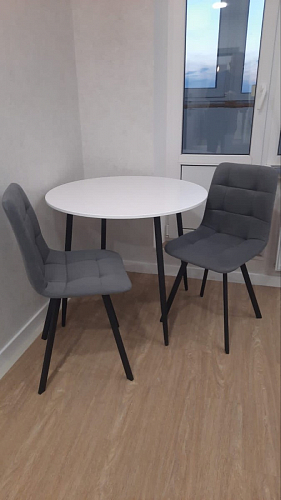 Стул на металлокаркасе Чилли синяя ткань / белый фото покупателя 493