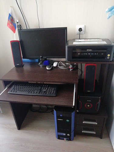 Стол компьютерный Джаз-24 правый белый фото покупателя 59