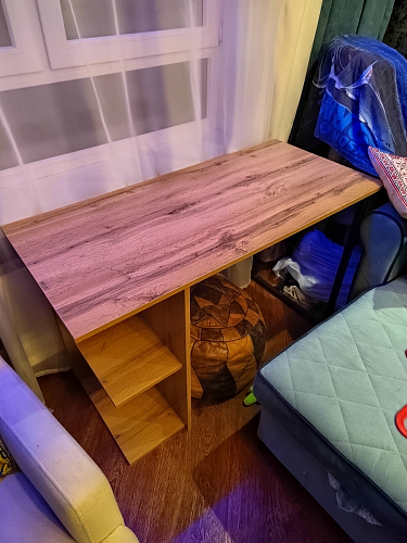 Письменный стол Челси Лофт дуб делано светлый / белый матовый фото покупателя 13