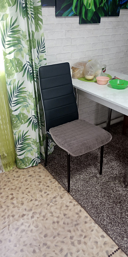 Стул на металлокаркасе DC2-001 black / white line / white фото покупателя 6