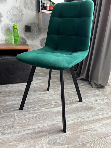 Стул на металлокаркасе Чилли К черный / зеленый фото покупателя 174