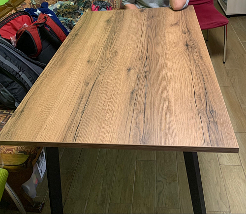 Стол Тринити Лофт 120 32 мм дуб галифакс табако / черный матовый фото покупателя 480