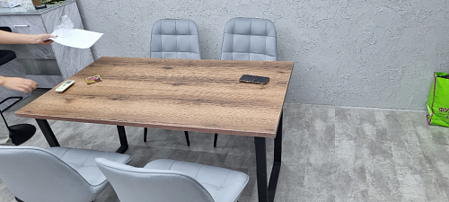 Стол Лота Лофт 140 25 мм черный матовый / бетон фото покупателя 70