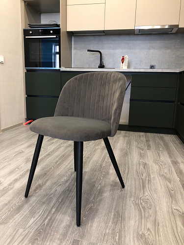 Стул на металлокаркасе Gabi dark beige / black / silver фото покупателя 673