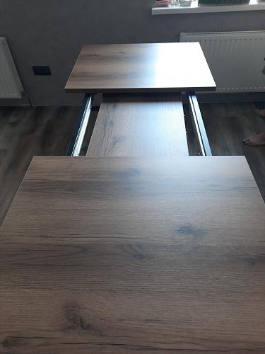 Стол Тринити Лофт 120 32 мм дуб галифакс табако / черный матовый фото покупателя 120