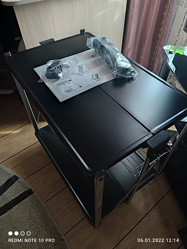 Столик сервировочный SC-5119 складной черный фото покупателя 50