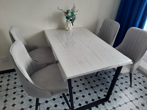 Деревянный стол Лота Лофт 120х75 белый матовый / дуб крафт золотой фото покупателя 832