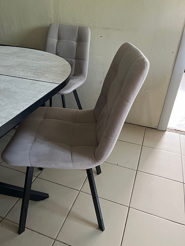 Стул на металлокаркасе Чилли К светло-серый велюр / черный каркас фото покупателя 548