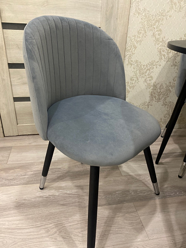 Стул на металлокаркасе Gabi dark beige / black / silver фото покупателя 466